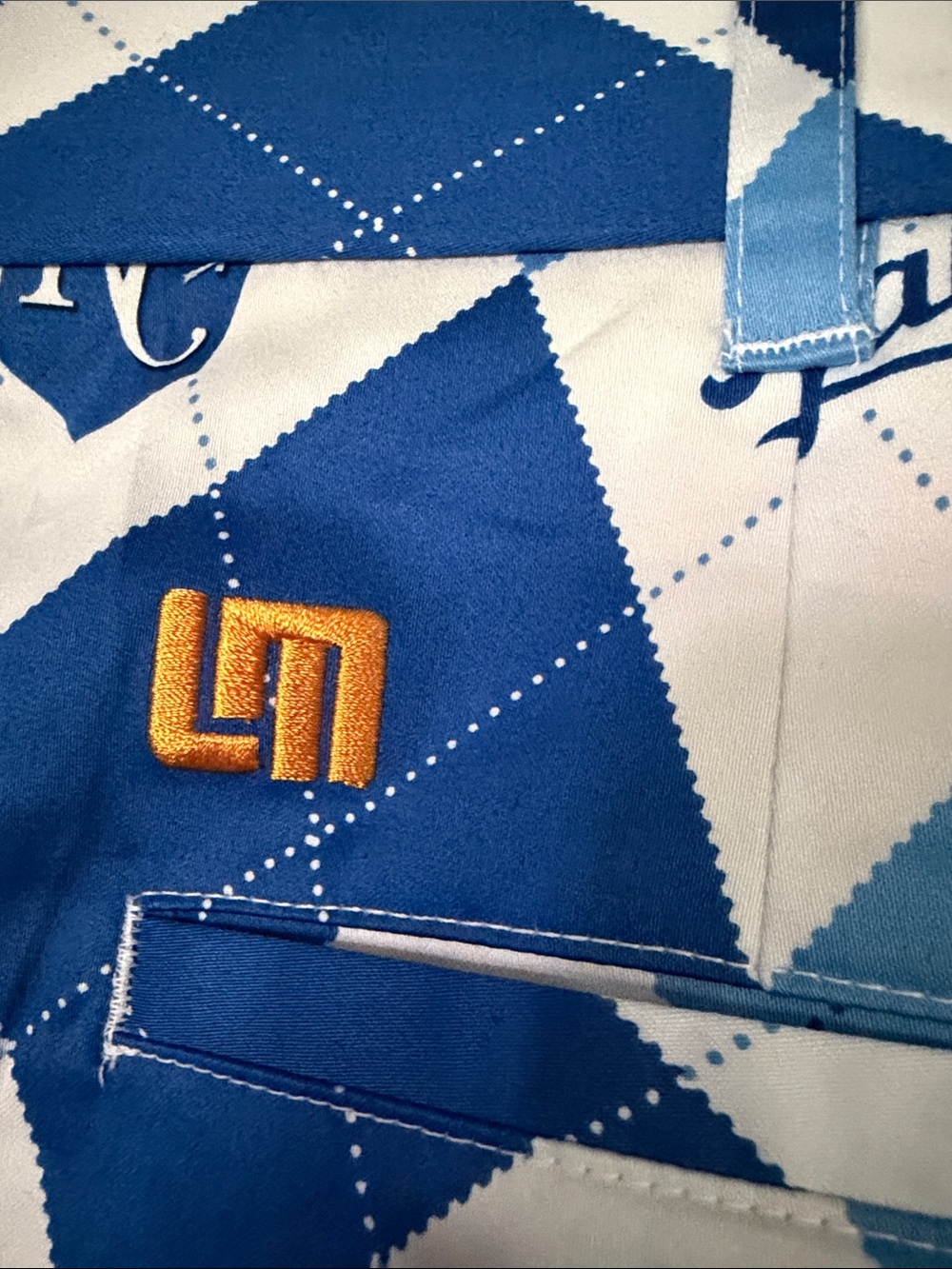 Loudmouth Blue and White KC Royals Argyle Men's Shorts - Picture 6 of 8